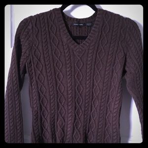 Soft yet thick brown V neck sweater